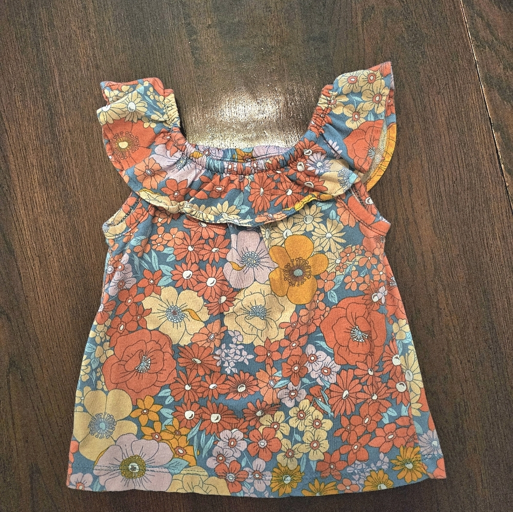 Carter's Floral Toddler Top with Ruffle Detail